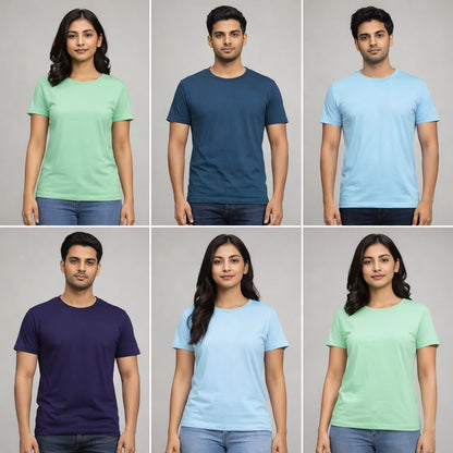Coastal Cool Combo (Pack Of 6 Premium Cotton Tees)