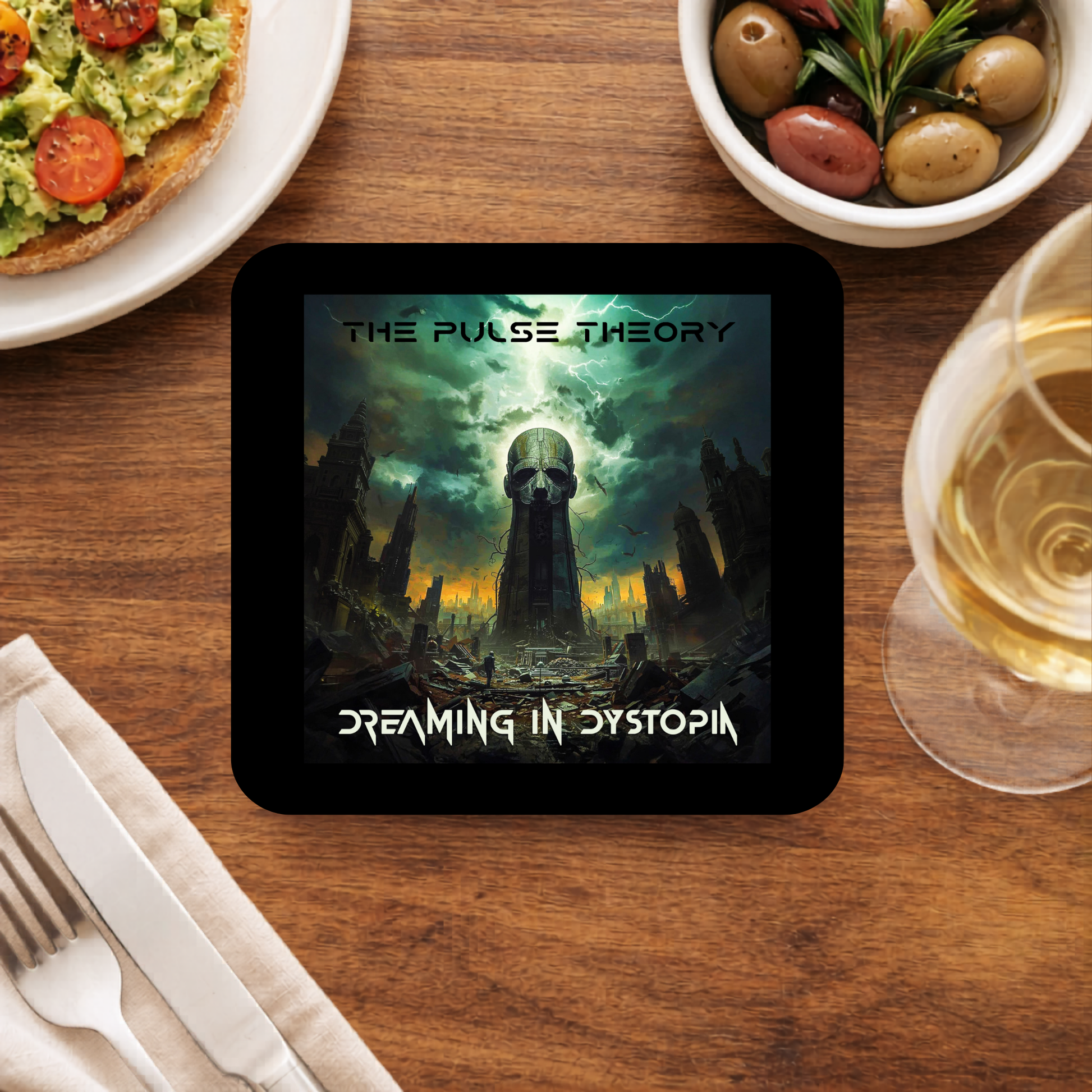 prog encounters dreaming in dystopia coasters wooden table cups indian music band buy online india the banyan tee tbt men women girls boys unisex
