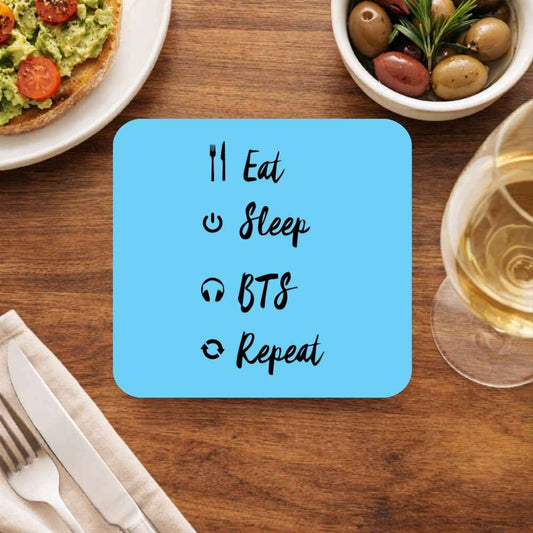 BTS Coaster Coasters The Banyan Tee TBT Bangtan Boys K Pop Eat Sleep Repeat