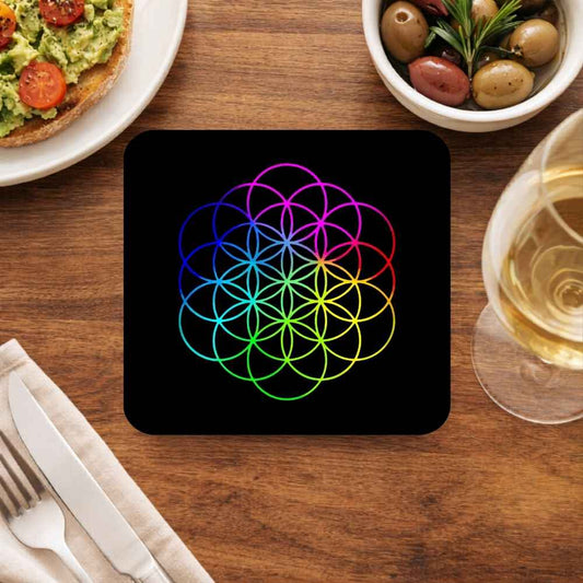 coldplay flower of life coasters wooden table cups indian music band buy online india the banyan tee tbt men women girls boys unisex