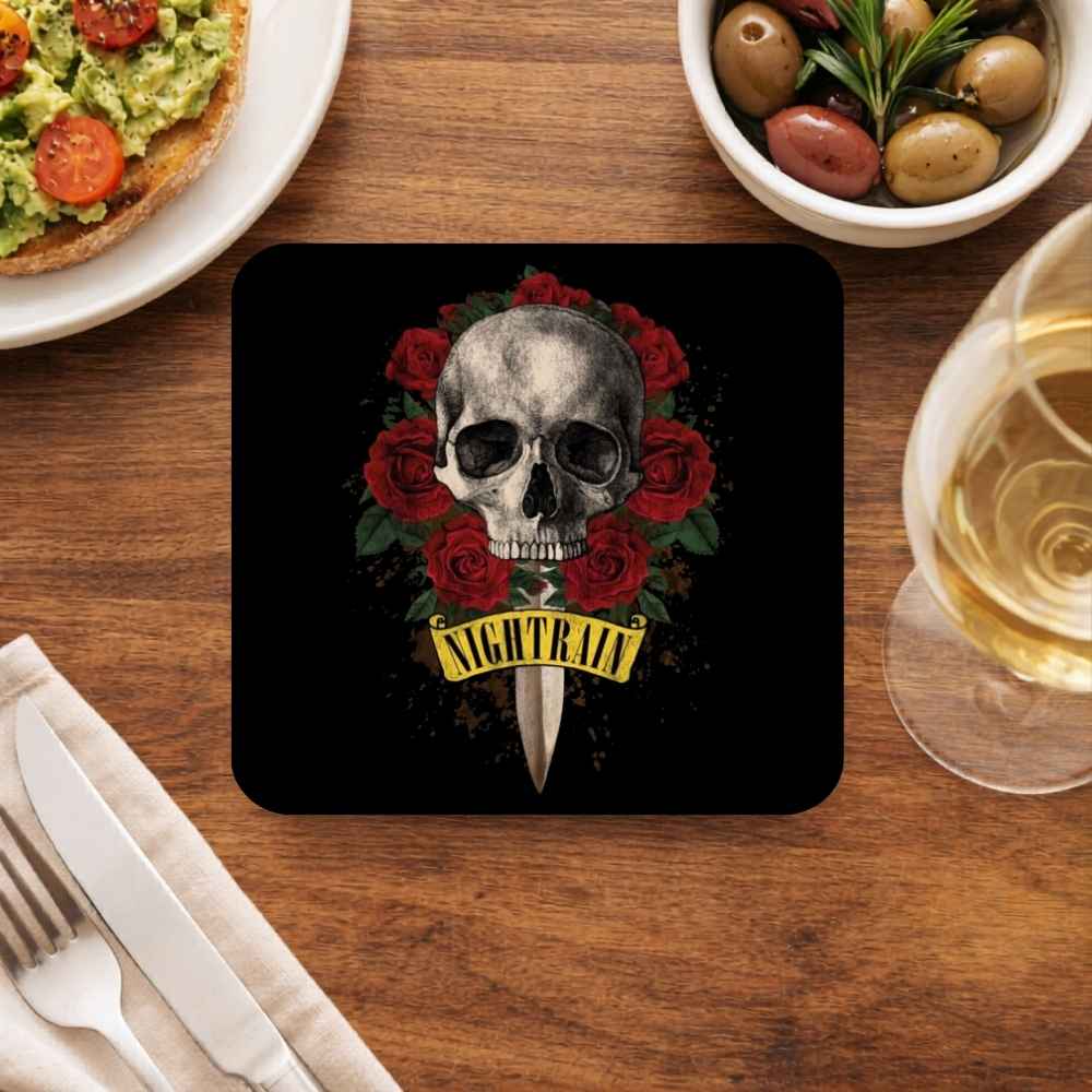 guns n' roses nightrain coasters wooden table cups indian music band buy online india the banyan tee tbt men women girls boys unisex