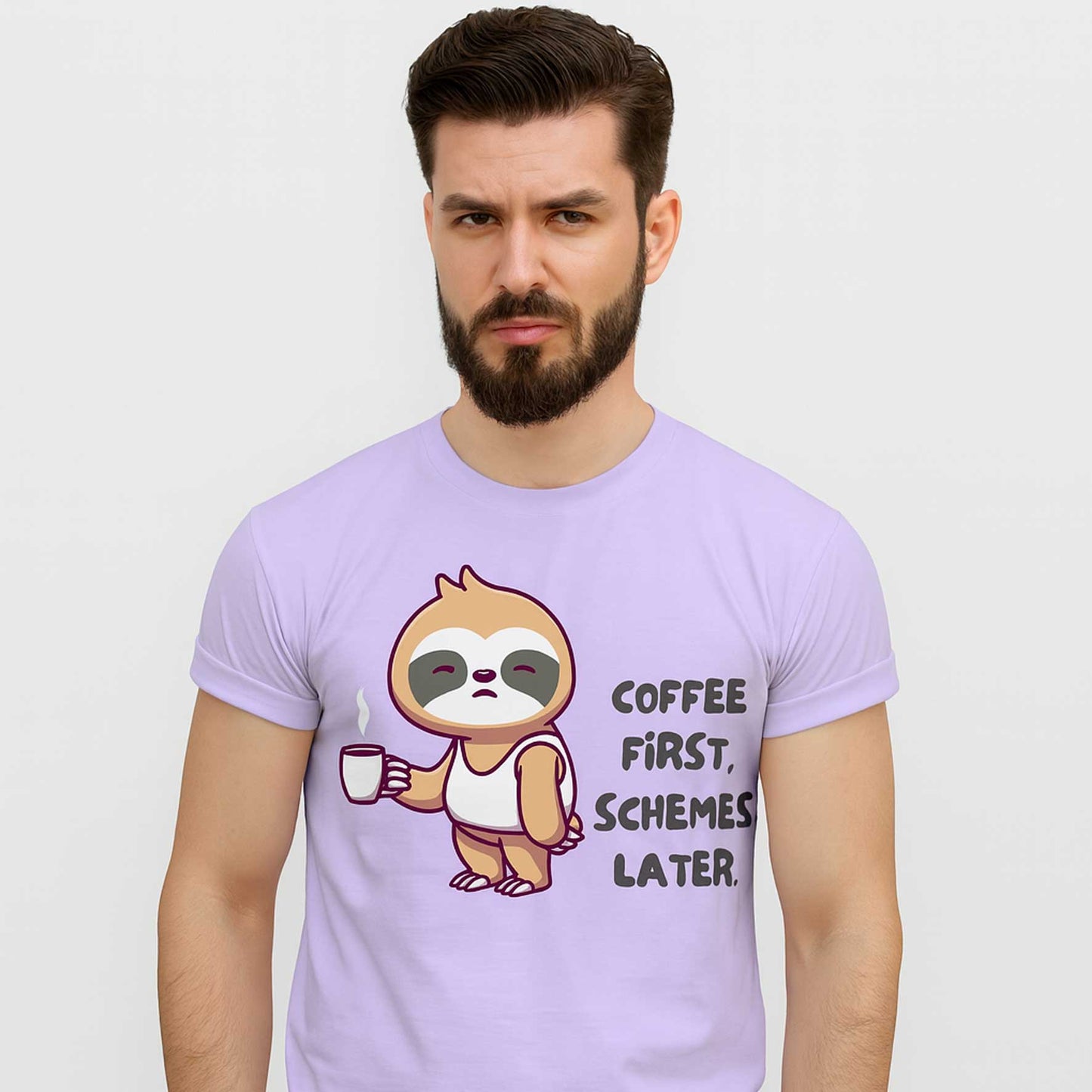 T shirt - Coffee First Schemes Later