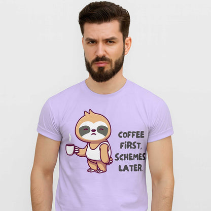 T shirt - Coffee First Schemes Later