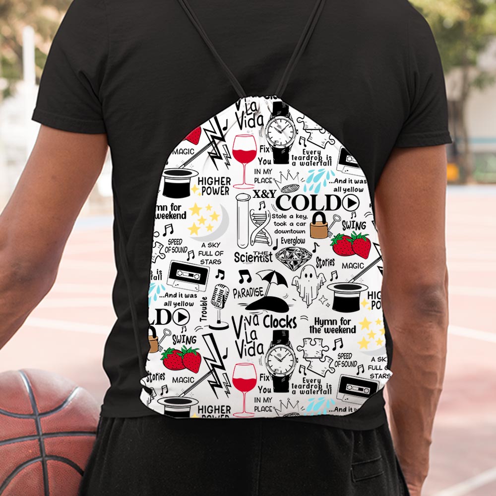 coldplay drawstring bag college school gym music band buy online india the banyan tee tbt men women girls boys unisex