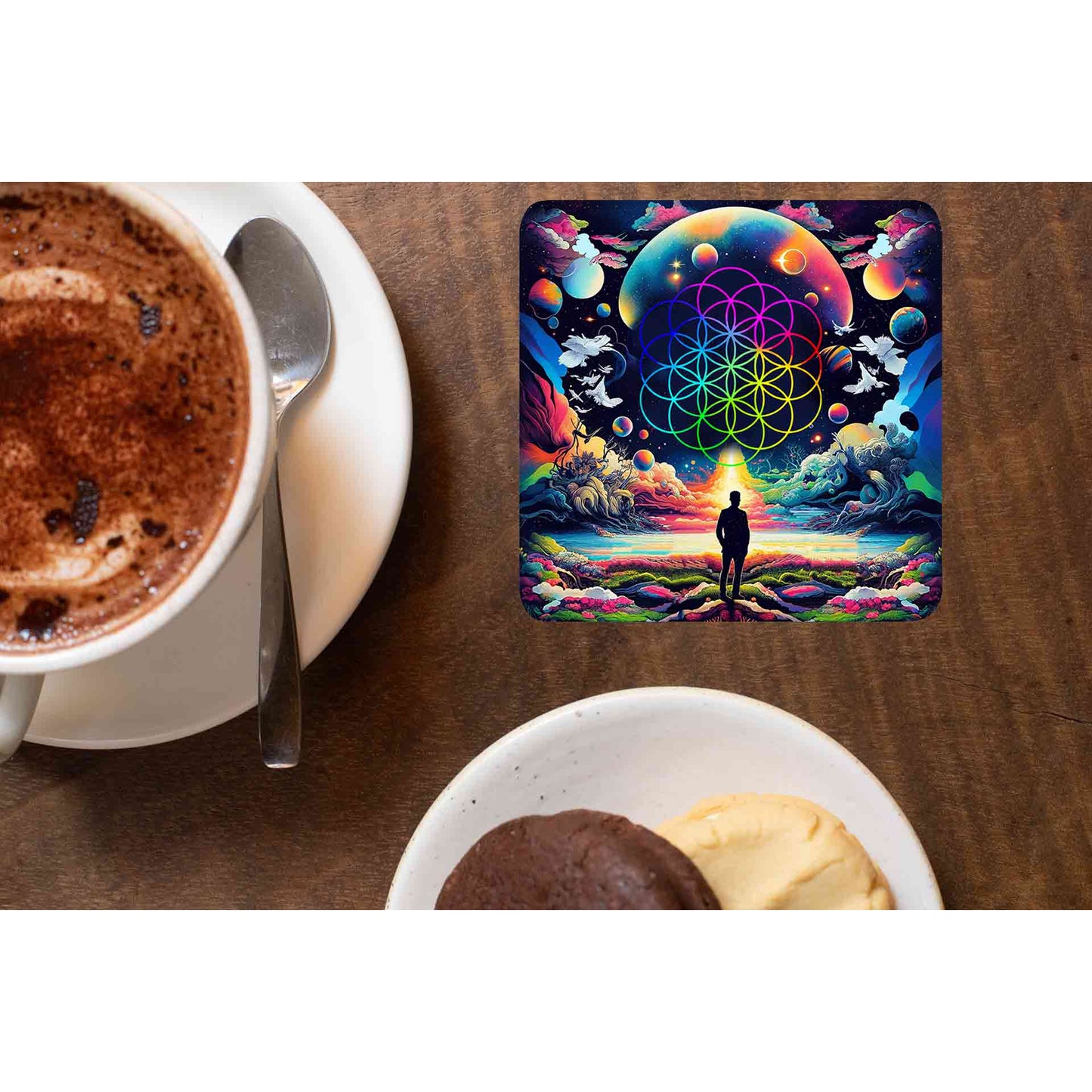 coldplay ethereal skies coasters wooden table cups indian music band buy online india the banyan tee tbt men women girls boys unisex  