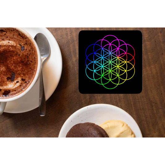 coldplay flower of life coasters wooden table cups indian music band buy online india the banyan tee tbt men women girls boys unisex