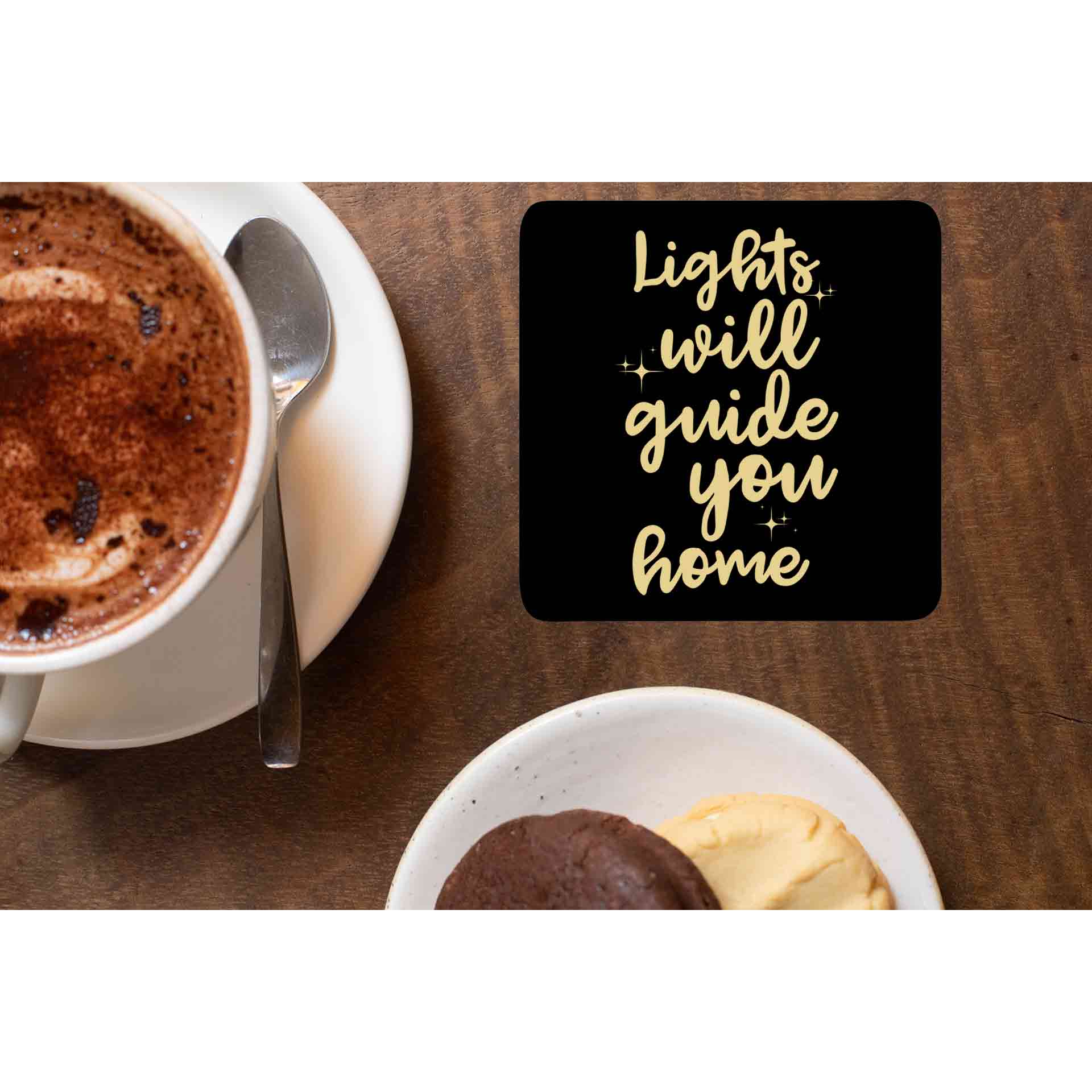 coldplay lights will guide you home coasters wooden table cups indian music band buy online india the banyan tee tbt men women girls boys unisex  fix you