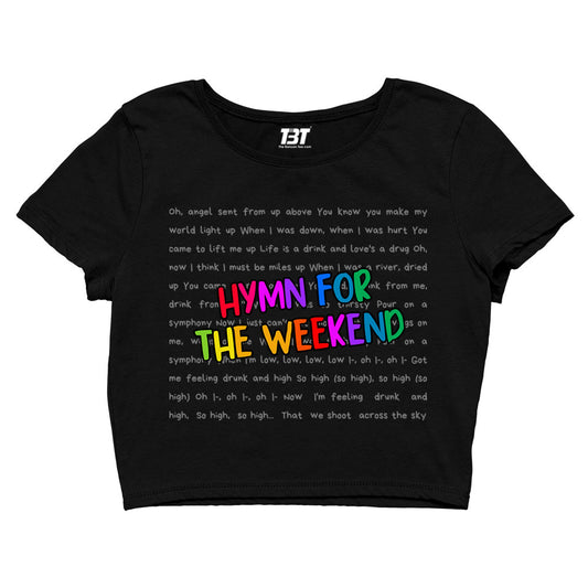 coldplay inspired hymn for the weekend crop top music band buy online india the banyan tee tbt men women girls boys unisex black