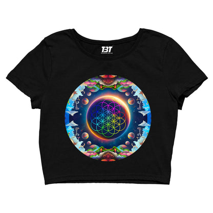 coldplay inspired kaleidoscopic dreams crop top music band buy online india the banyan tee tbt men women girls boys unisex black