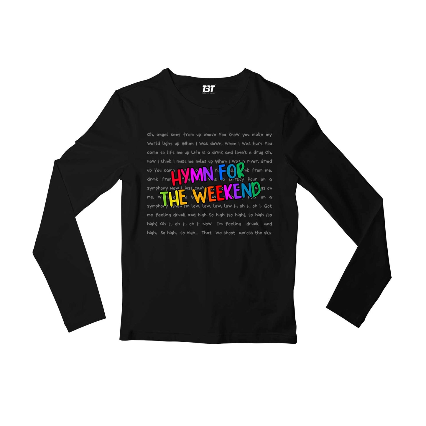 coldplay inspired hymn for the weekend full sleeves long sleeves music band buy online india the banyan tee tbt men women girls boys unisex black
