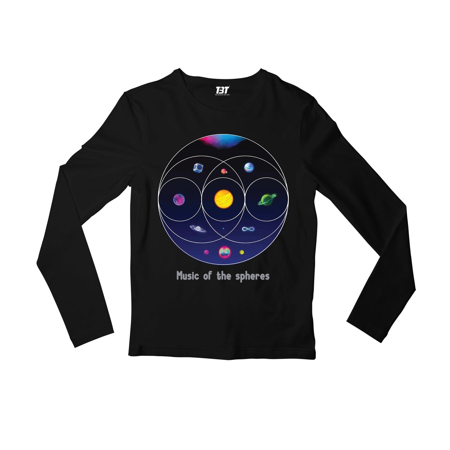 coldplay music of the spheres full sleeves long sleeves music band buy online india the banyan tee tbt men women girls boys unisex black