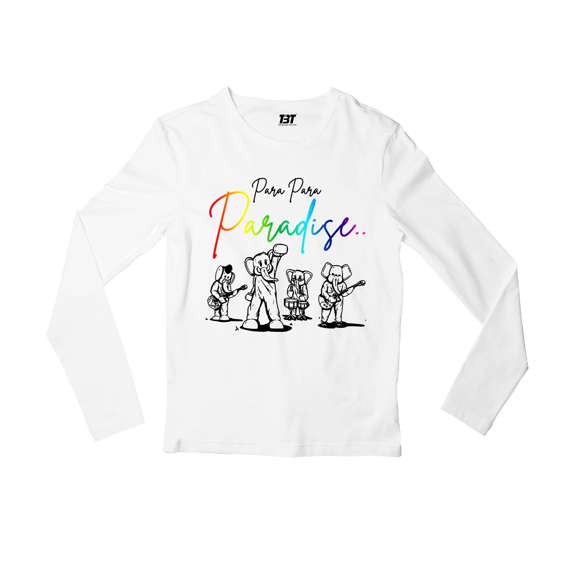 coldplay para para paradise full sleeves long sleeves music band buy online india the banyan tee tbt men women girls boys unisex white