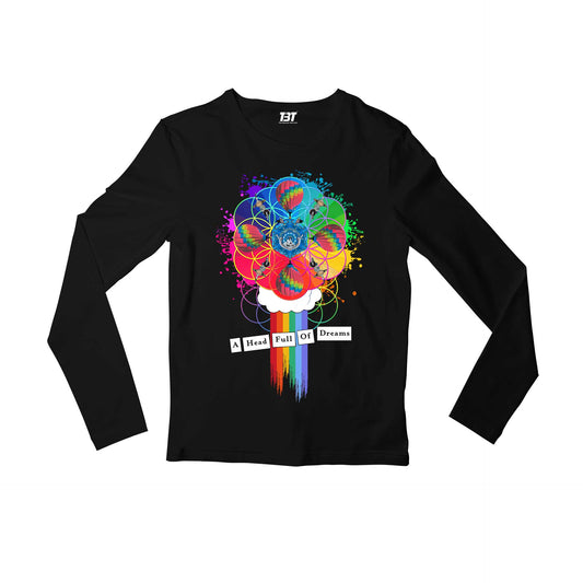 coldplay inspired a head full of dreams full sleeves long sleeves music band buy online india the banyan tee tbt men women girls boys unisex black