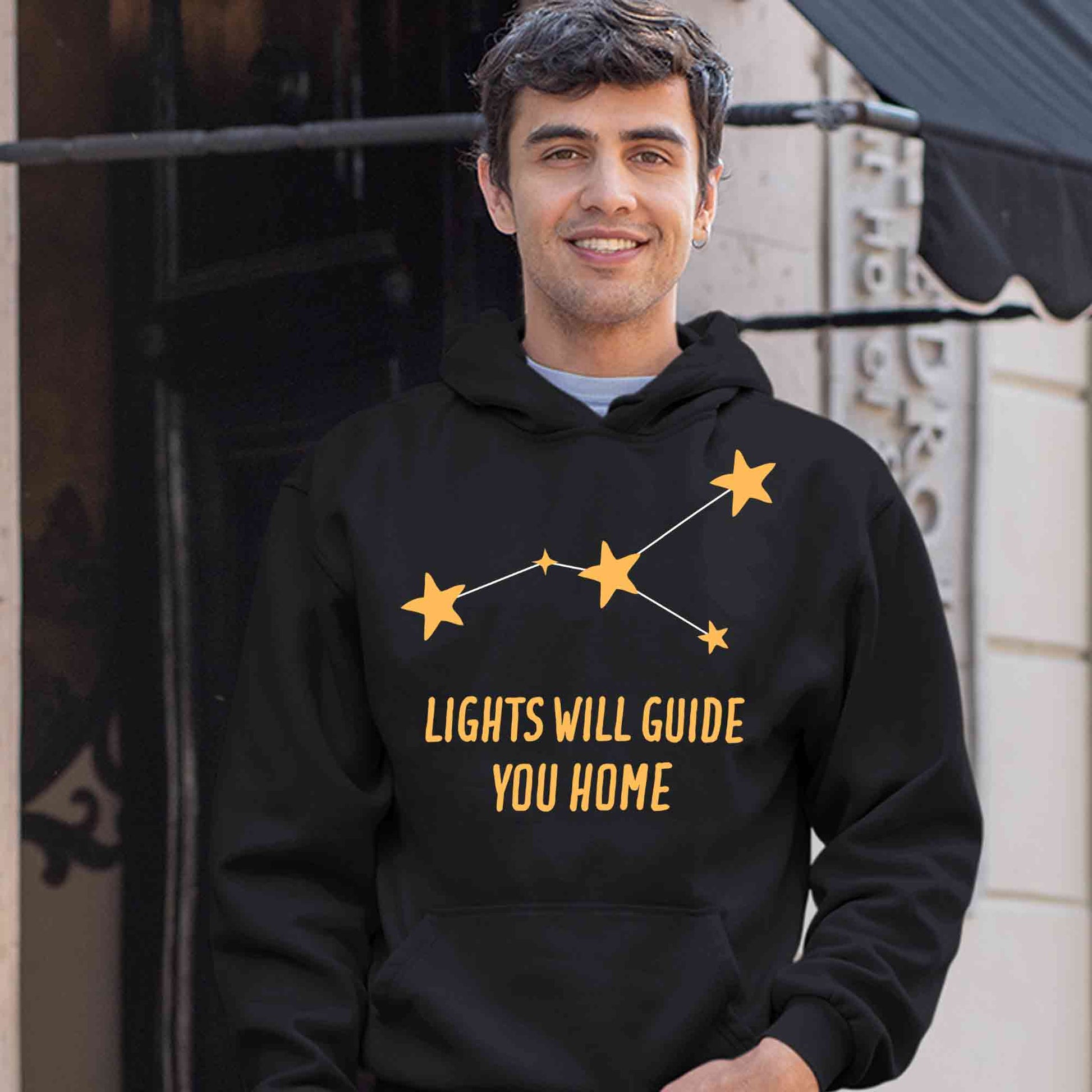 coldplay inspired guiding lights hoodie hooded sweatshirt winterwear music band buy online india the banyan tee tbt men women girls boys unisex black