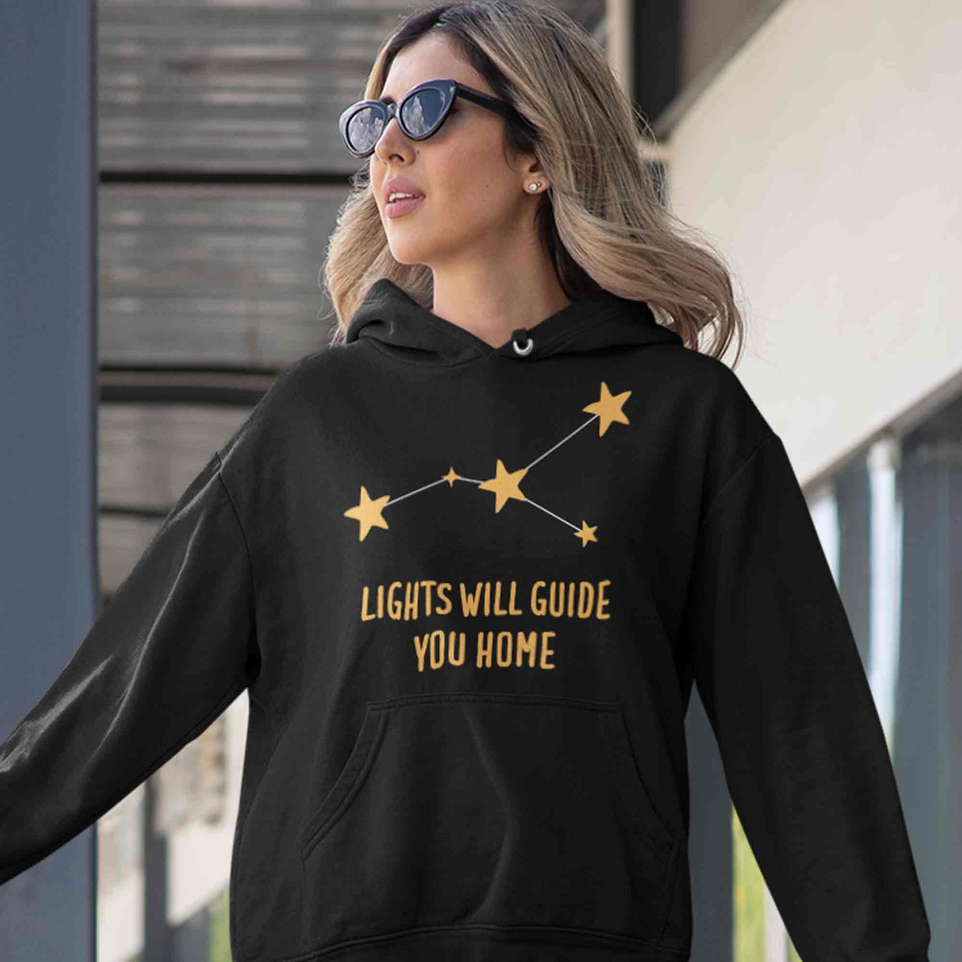 coldplay inspired guiding lights hoodie hooded sweatshirt winterwear music band buy online india the banyan tee tbt men women girls boys unisex black