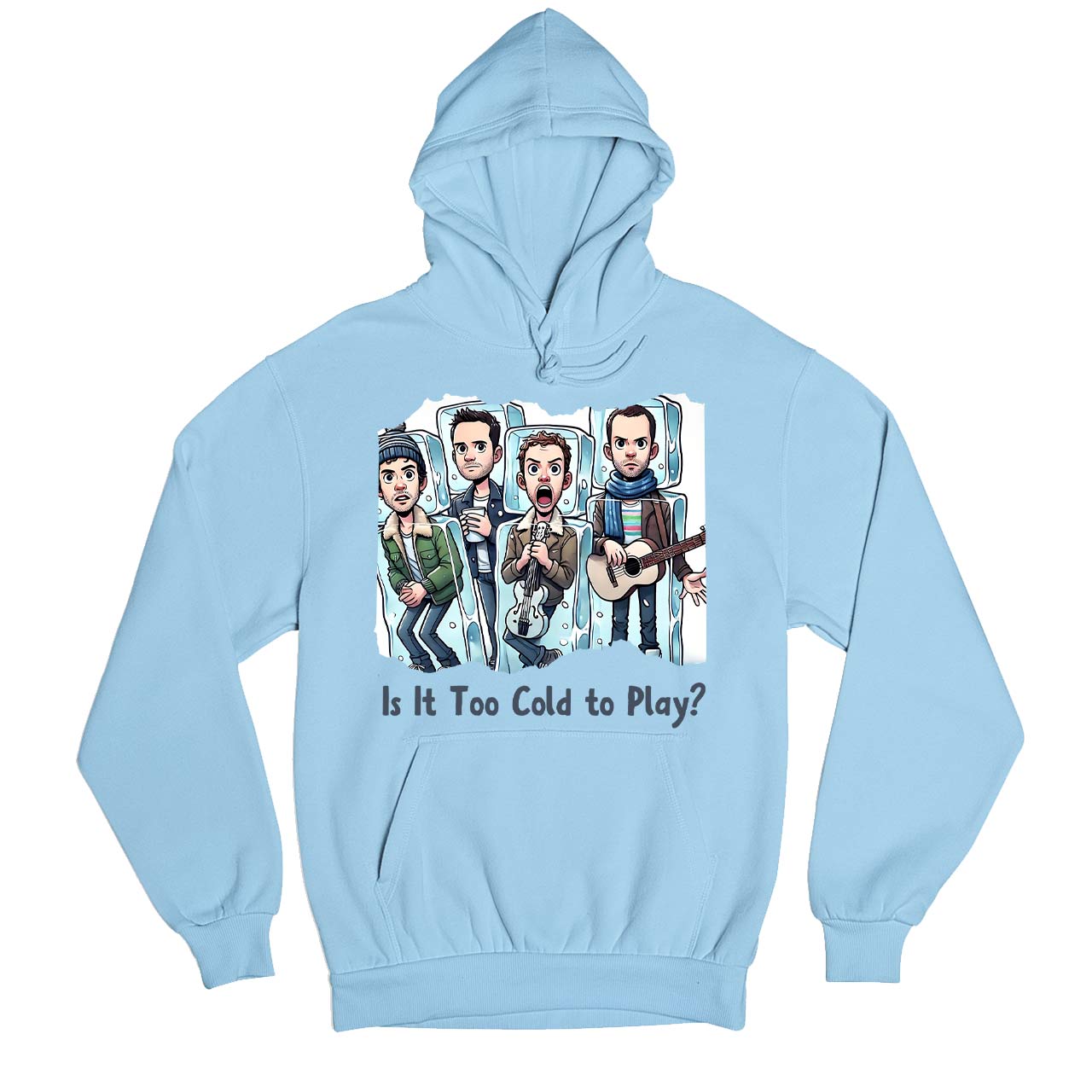 coldplay is it too cold to play hoodie hooded sweatshirt winterwear music band buy online india the banyan tee tbt men women girls boys unisex baby blue 