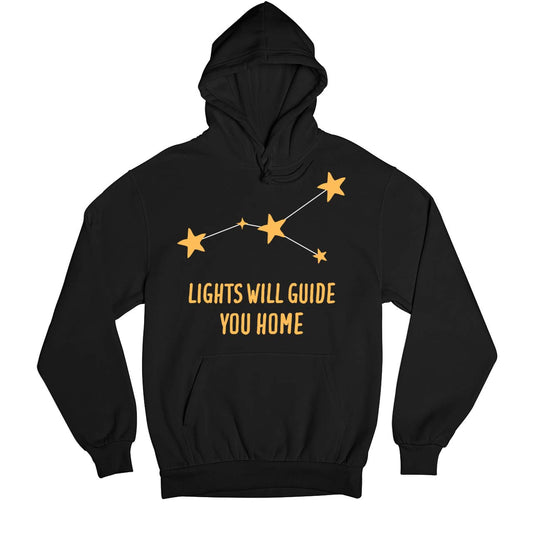 coldplay guiding lights hoodie hooded sweatshirt winterwear music band buy online india the banyan tee tbt men women girls boys unisex black