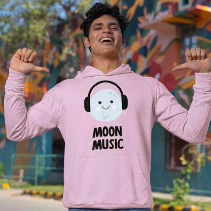 coldplay inspired moon tunes hoodie hooded sweatshirt winterwear music band buy online india the banyan tee tbt men women girls boys unisex baby pink