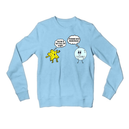 coldplay more into moon music sweatshirt upper winterwear music band buy online india the banyan tee tbt men women girls boys unisex baby blue