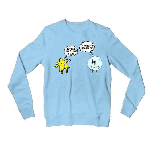 coldplay more into moon music sweatshirt upper winterwear music band buy online india the banyan tee tbt men women girls boys unisex baby blue 