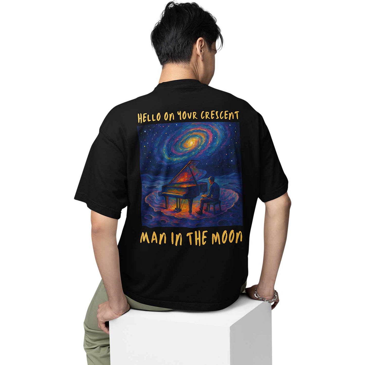 coldplay inspired oversized t shirt - man in the moon music t-shirt black buy online india the banyan tee tbt men women girls boys unisex