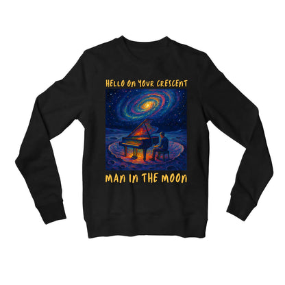 coldplay man in the moon sweatshirt upper winterwear music band buy online india the banyan tee tbt men women girls boys unisex black 