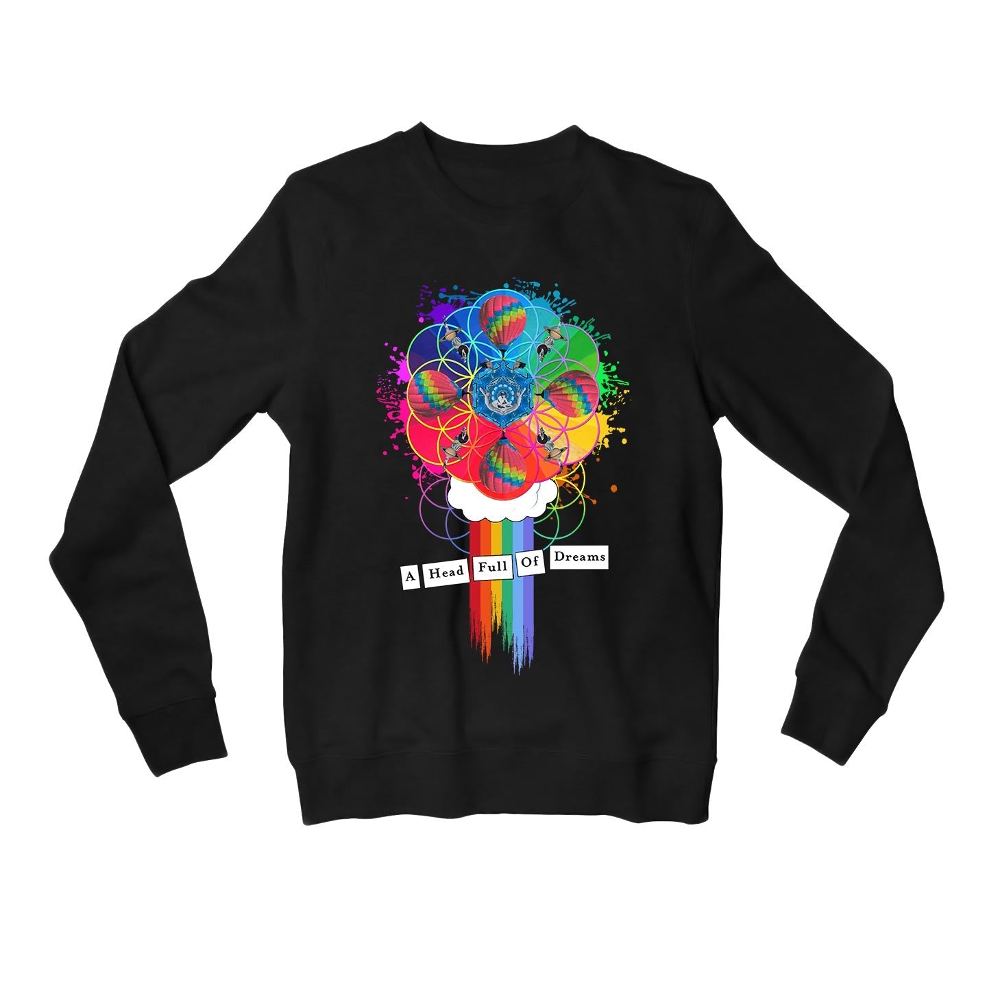 coldplay a head full of dreams sweatshirt upper winterwear music band buy online india the banyan tee tbt men women girls boys unisex black