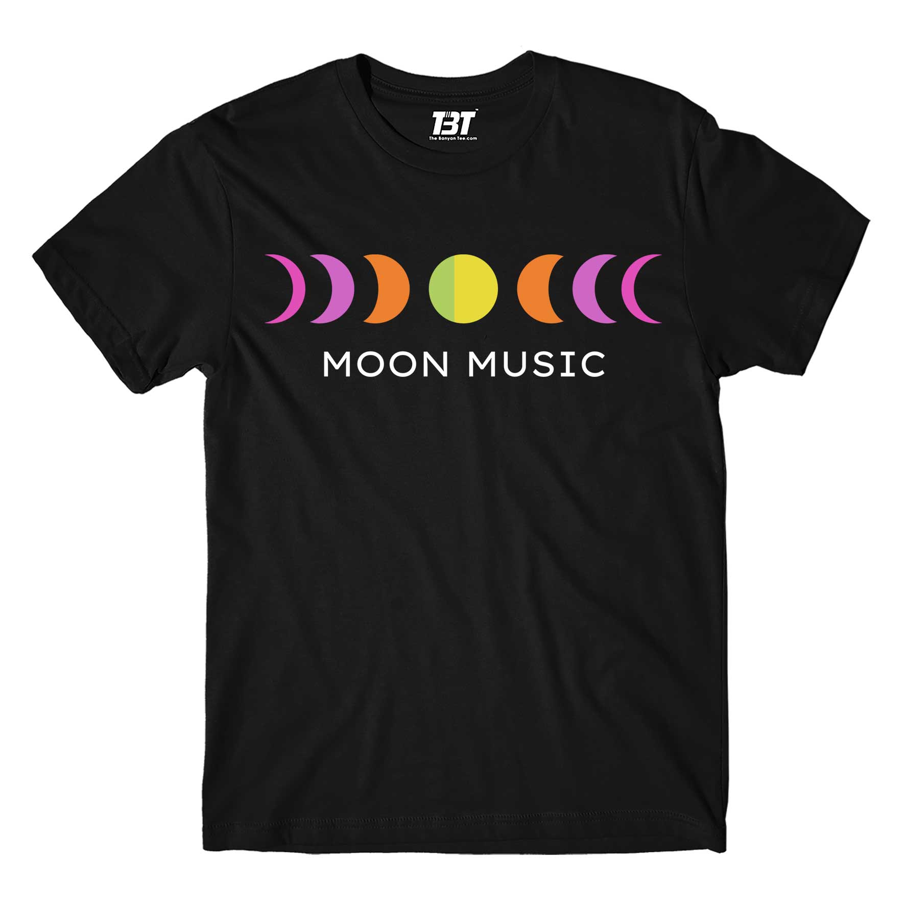 coldplay moon music t-shirt music band buy online india the banyan tee tbt men women girls boys unisex black 