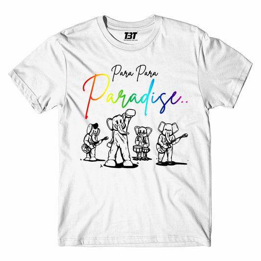 coldplay inspired para para paradise t-shirt music band buy online india the banyan tee tbt men women girls boys unisex white