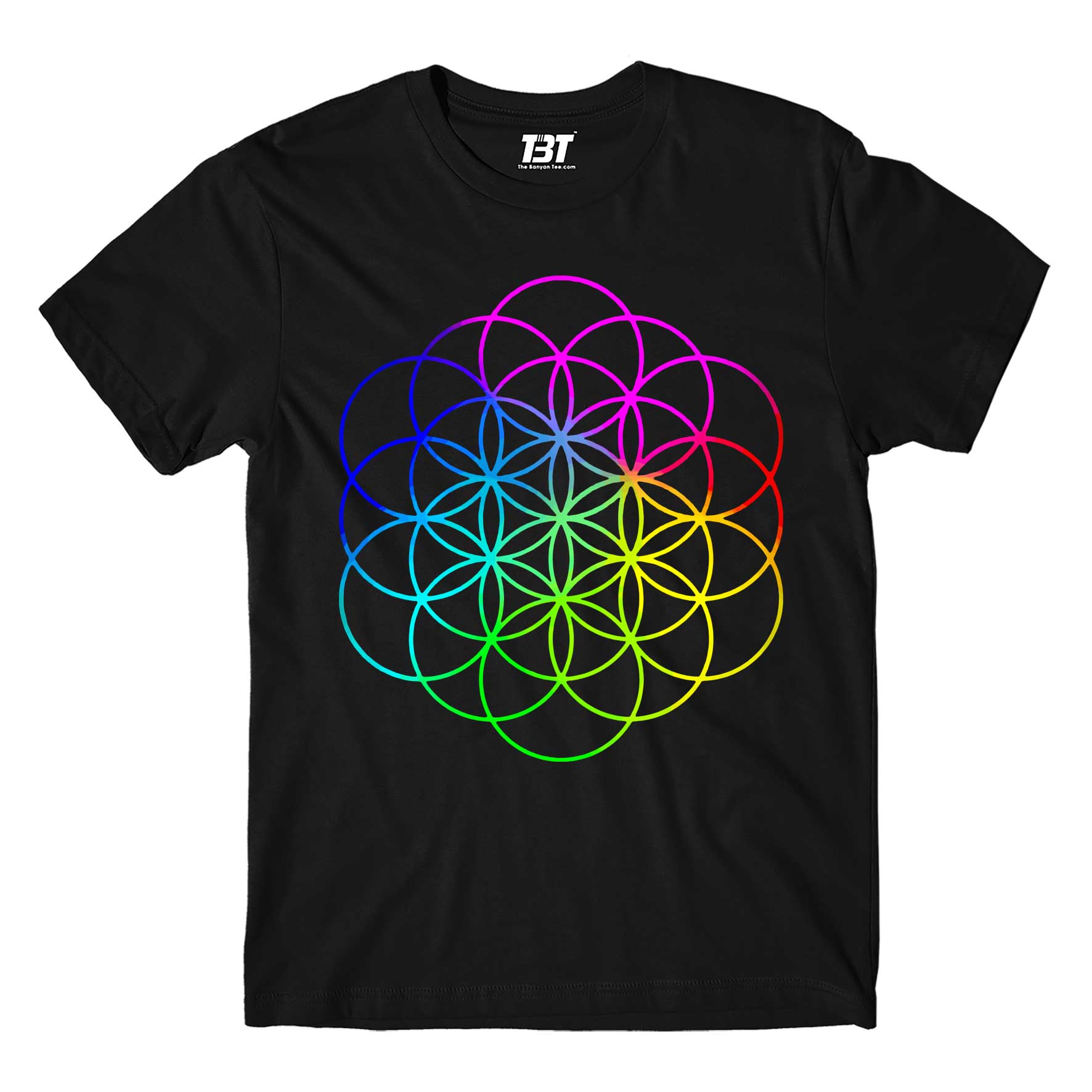 coldplay flower of life t-shirt music band buy online india the banyan tee tbt men women girls boys unisex black