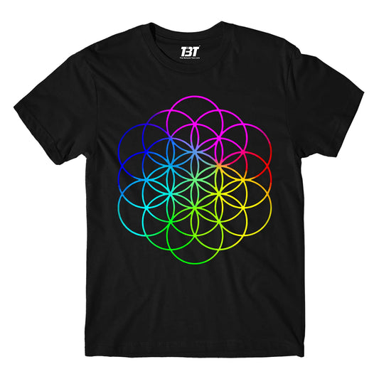 coldplay inspired flower of life t-shirt music band buy online india the banyan tee tbt men women girls boys unisex black