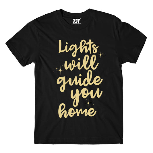 coldplay lights will guide you home t-shirt music band buy online india the banyan tee tbt men women girls boys unisex black fix you