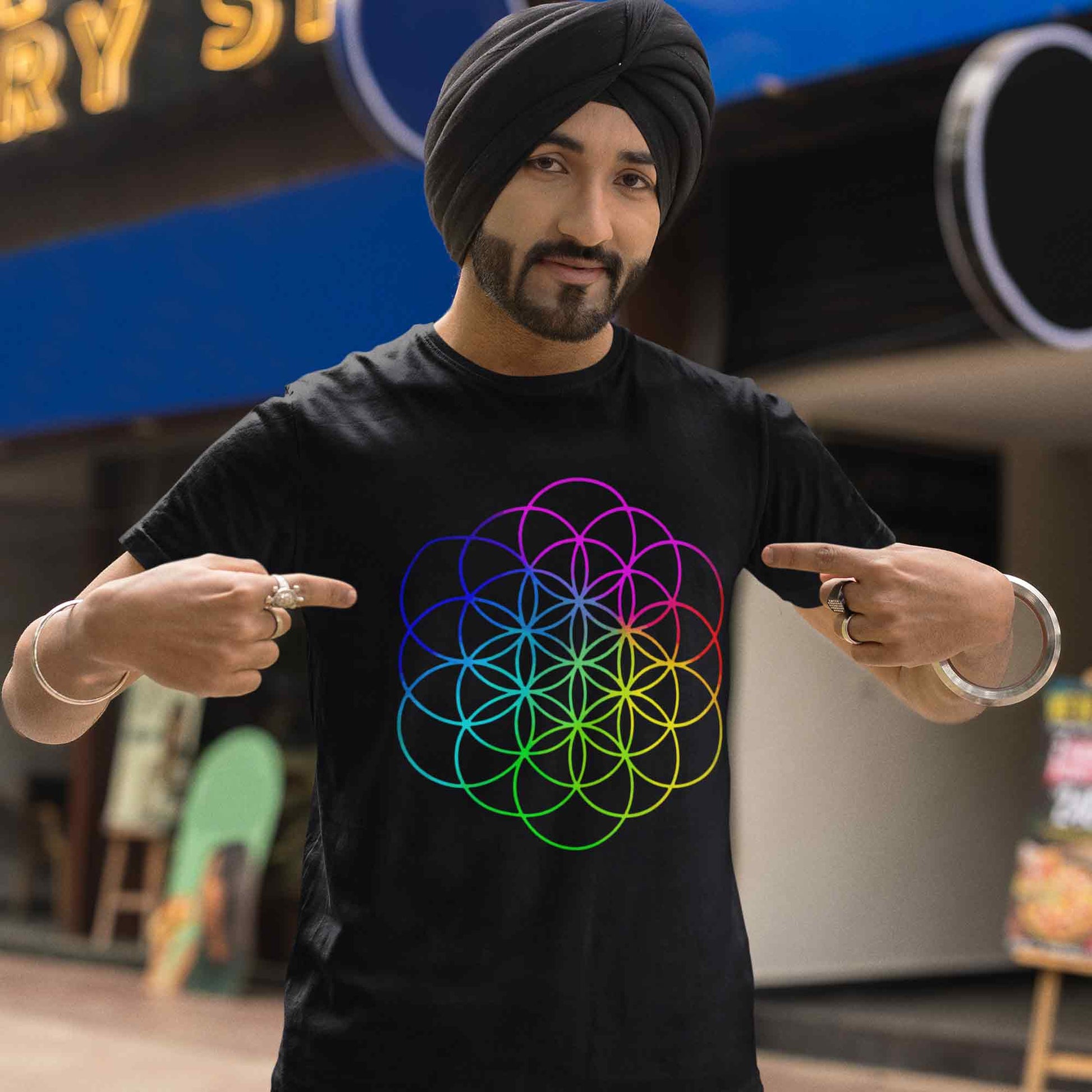 coldplay flower of life t-shirt music band buy online india the banyan tee tbt men women girls boys unisex black