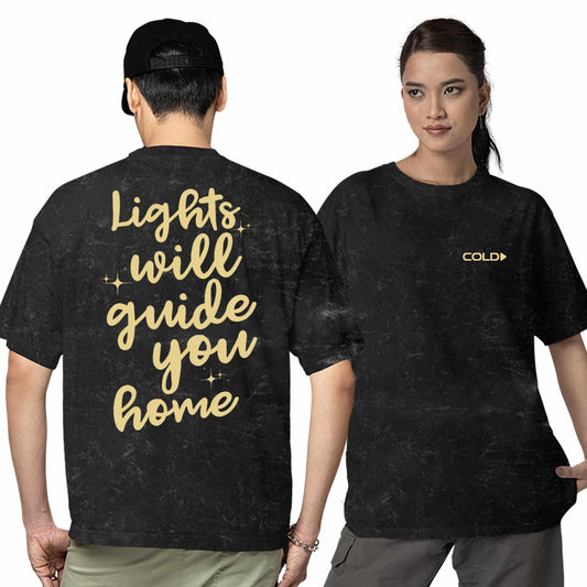 coldplay inspired oversized t shirt - lights will guide you home music t-shirt black buy online india the banyan tee tbt men women girls boys unisex