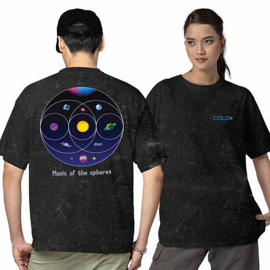 coldplay inspired oversized t shirt - lmusic of the spheres.  music t-shirt black buy online india the banyan tee tbt men women girls boys unisex