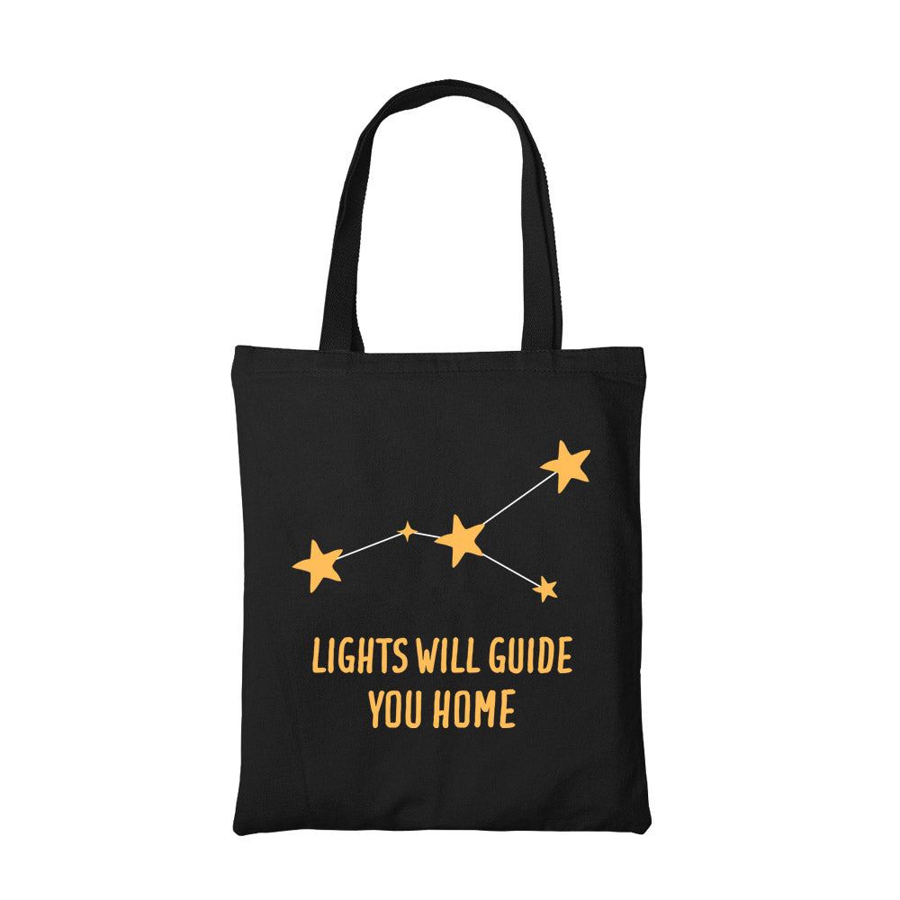 coldplay guiding lights tote bag cotton printed music band buy online india the banyan tee tbt men women girls boys unisex  