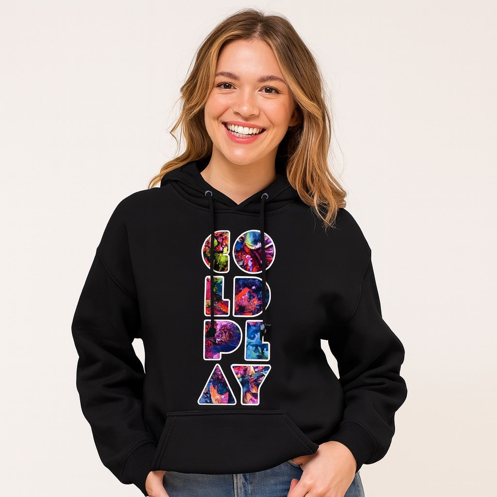 coldplay grafitti art hoodie hooded sweatshirt winterwear music band buy online india the banyan tee tbt men women girls boys unisex black