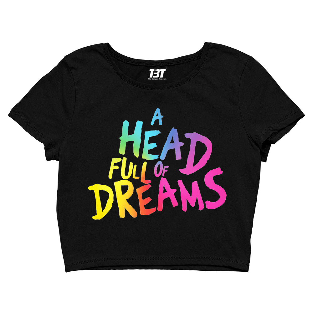 coldplay inspired a head full of dreams crop top music band buy online india the banyan tee tbt men women girls boys unisex black