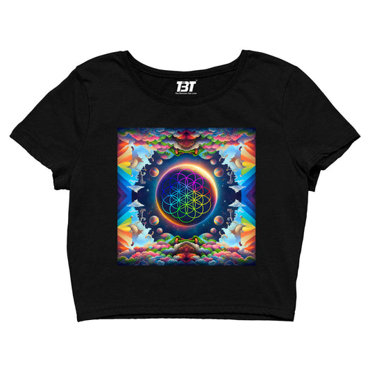 coldplay inspired kaleidoscopic dreams crop top music band buy online india the banyan tee tbt men women girls boys unisex black