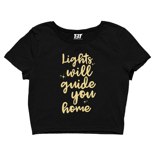 coldplay lights will guide you home crop top music band buy online india the banyan tee tbt men women girls boys unisex black fix you