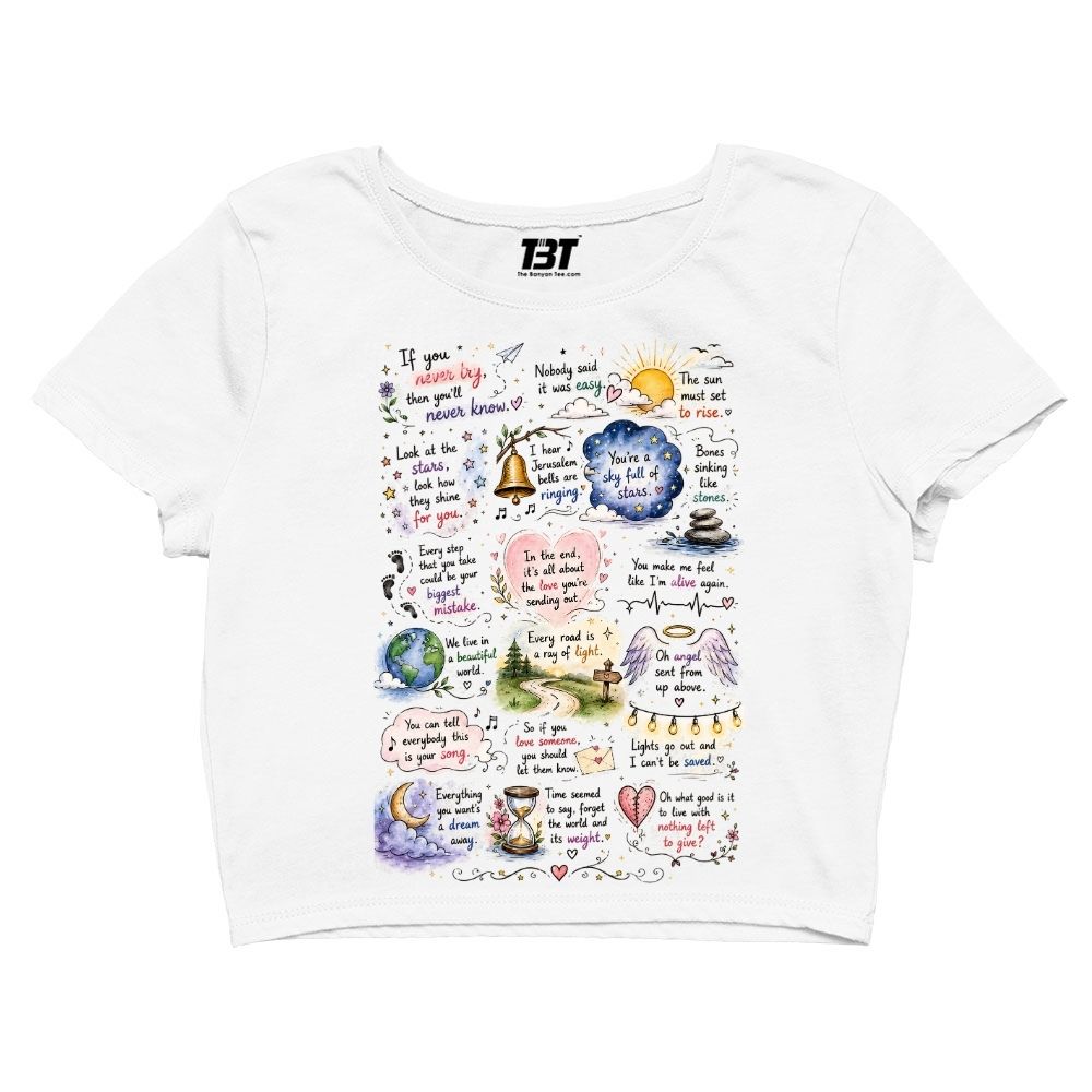 coldplay head full of doodle crop top music band buy online india the banyan tee tbt men women girls boys unisex s 