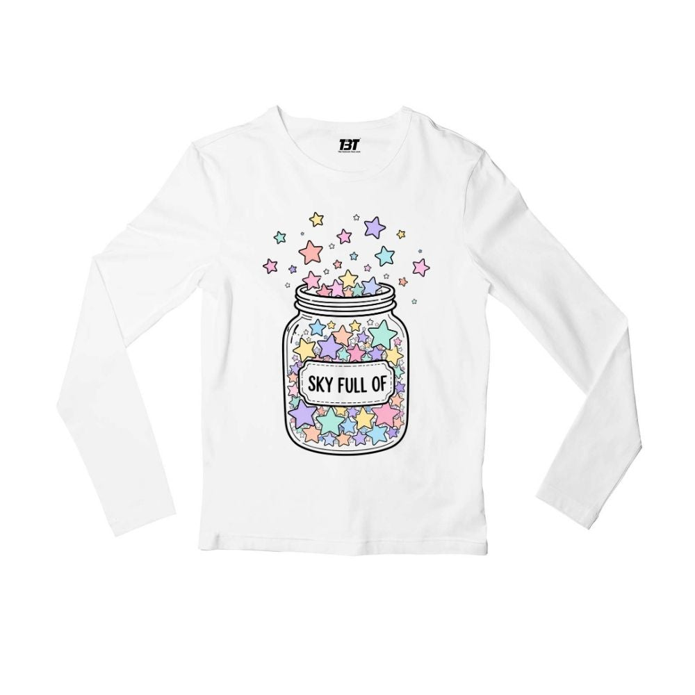 coldplay starry sky full sleeves long sleeves music band buy online india the banyan tee tbt men women girls boys unisex white 