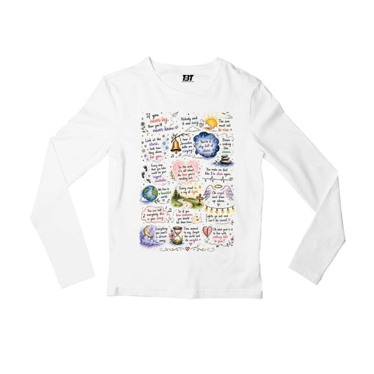 coldplay head full of doodle full sleeves long sleeves music band buy online india the banyan tee tbt men women girls boys unisex white 