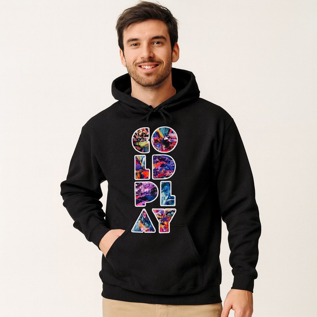 coldplay grafitti art hoodie hooded sweatshirt winterwear music band buy online india the banyan tee tbt men women girls boys unisex black