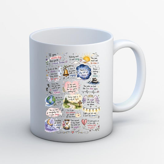coldplay head full of doodle mug coffee ceramic music band buy online india the banyan tee tbt men women girls boys unisex  