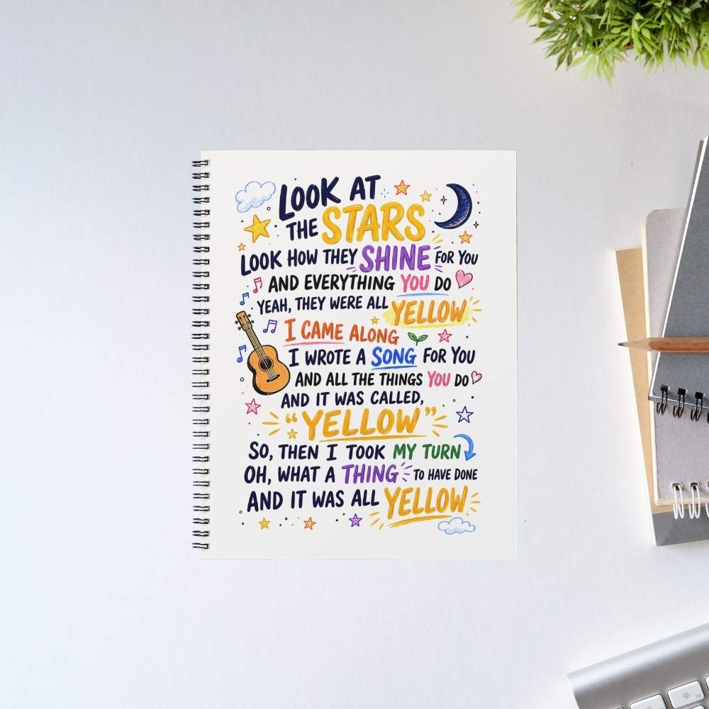 coldplay yellow scribbles notebook notepad diary buy online india the banyan tee tbt unruled 