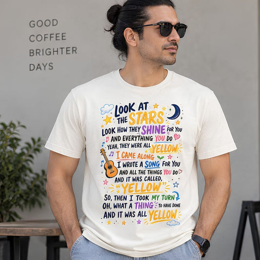 coldplay yellow scribbles t-shirt music band buy online india the banyan tee tbt men women girls boys unisex off white