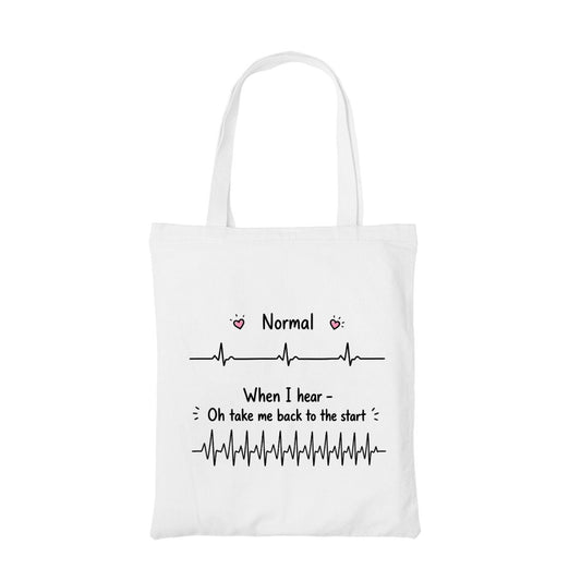 coldplay my heartbeat tote bag cotton printed music band buy online india the banyan tee tbt men women girls boys unisex  