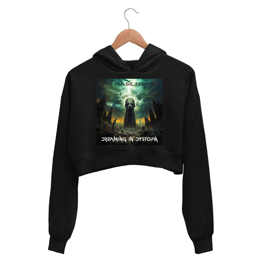 prog encounters dreaming in dystopia crop hoodie hooded sweatshirt upper winterwear music band buy online india the banyan tee tbt men women girls boys unisex black