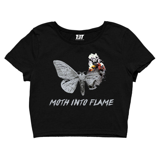 Metallica Crop Top Merchandise Clothing Apparel - Moth Into Flame Crop Top The Banyan Tee TBT